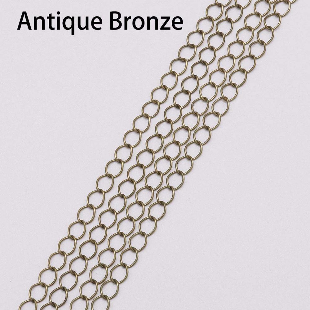 5m 10 mt/los Halskette Verlängerung Kette Lange Verknüpfung Öffnen Ring Erweiterte & Erweiterung Schwänze Ketten Liefert Für Schmuck Machen zubehör: Bronze- / 5M