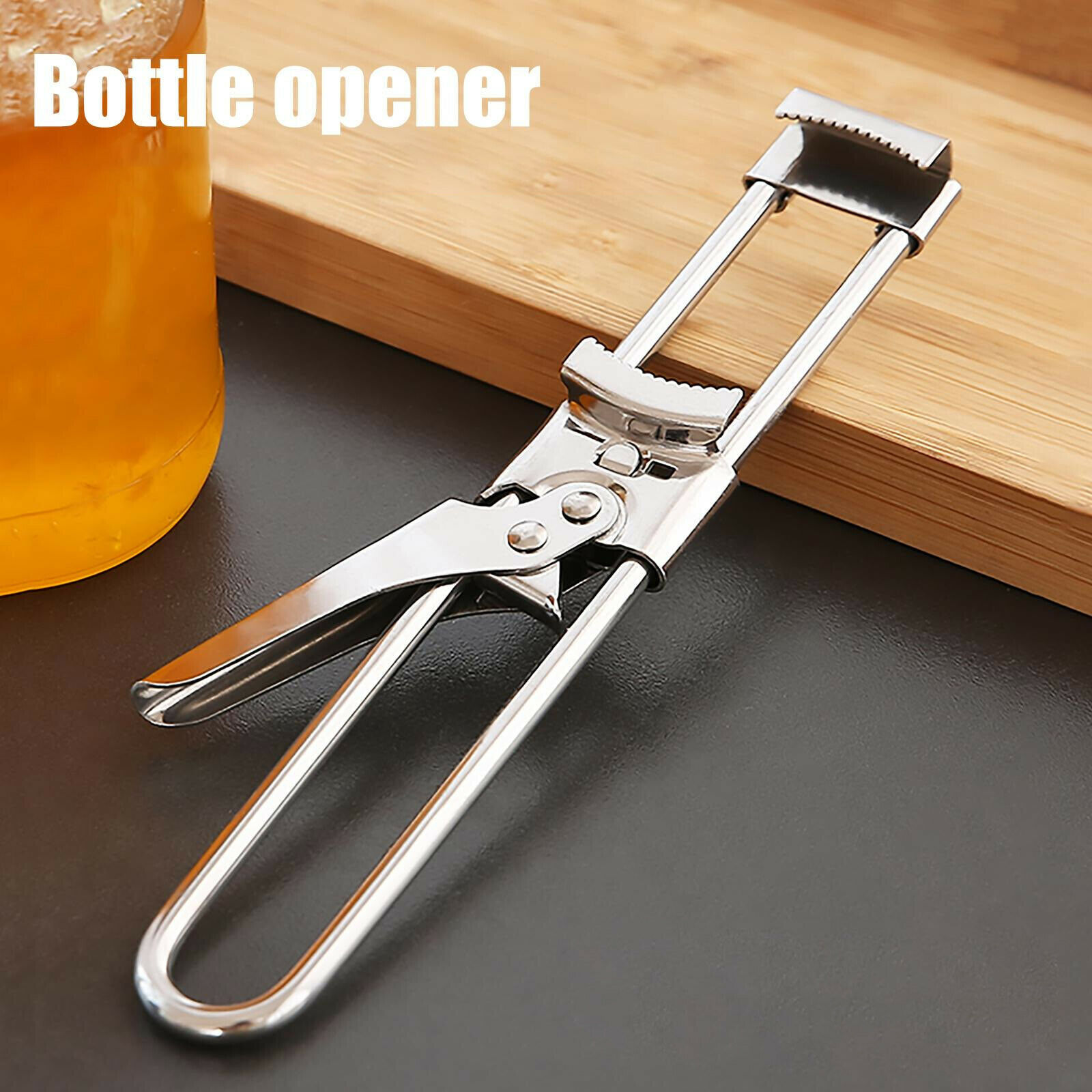 Adjustable Bottle Cap Opener Stainless Steel Lids Off Jar Opener Multi-Function Manual Can Opener For Kitchen Gadgets