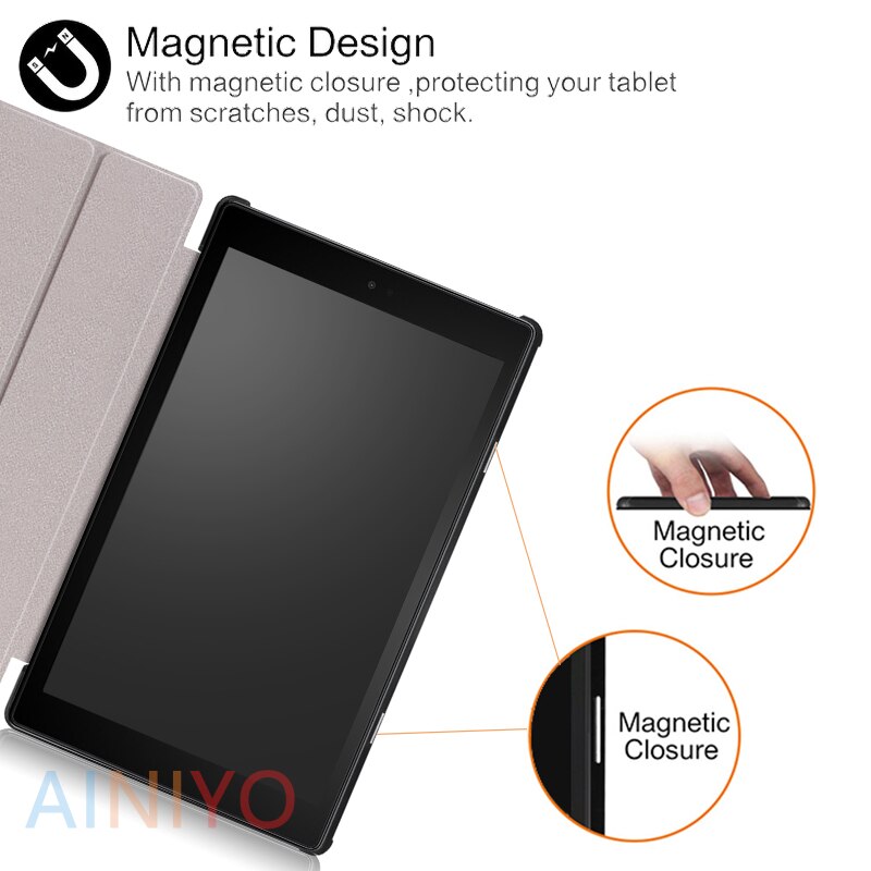 Pokrowiec na Amazon New Fire HD10 2019 pokrowiec na Tablet Funda na ogień HD 10 2017 pokrowiec Slim magnetyczny składany statyw Shell + film długopis stylus