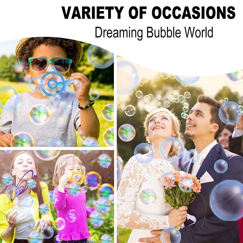 6Pcs Kleurrijke Bubble Wand Set Bubble Blower Speelgoed Set Voor Kinderen Zomer Grappige Grote Bubble Outdoor Speelgoed