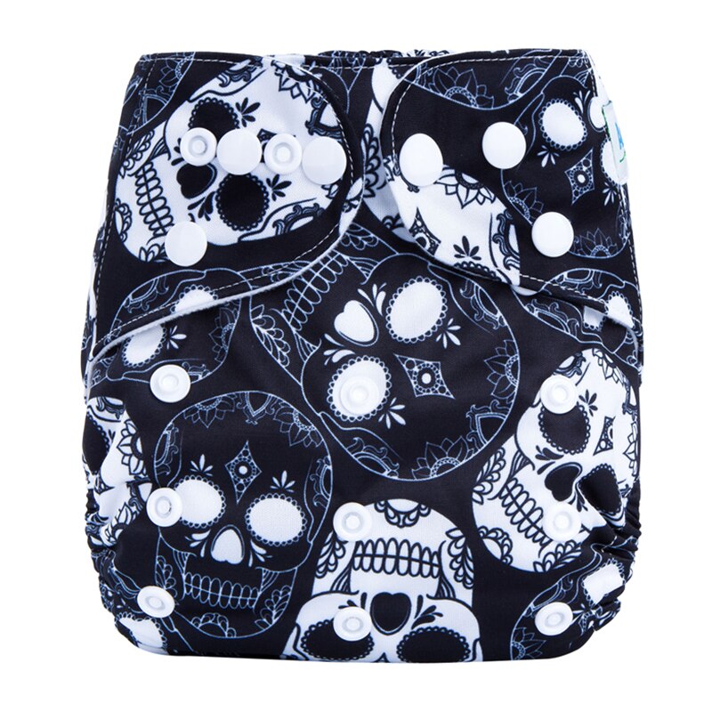 Bohemian Verstelbare Doek Luier Skeletschedel Print Baby Luiers Boho Herbruikbare Nappy Fit 3-15Kg Baby Baby: F8-1