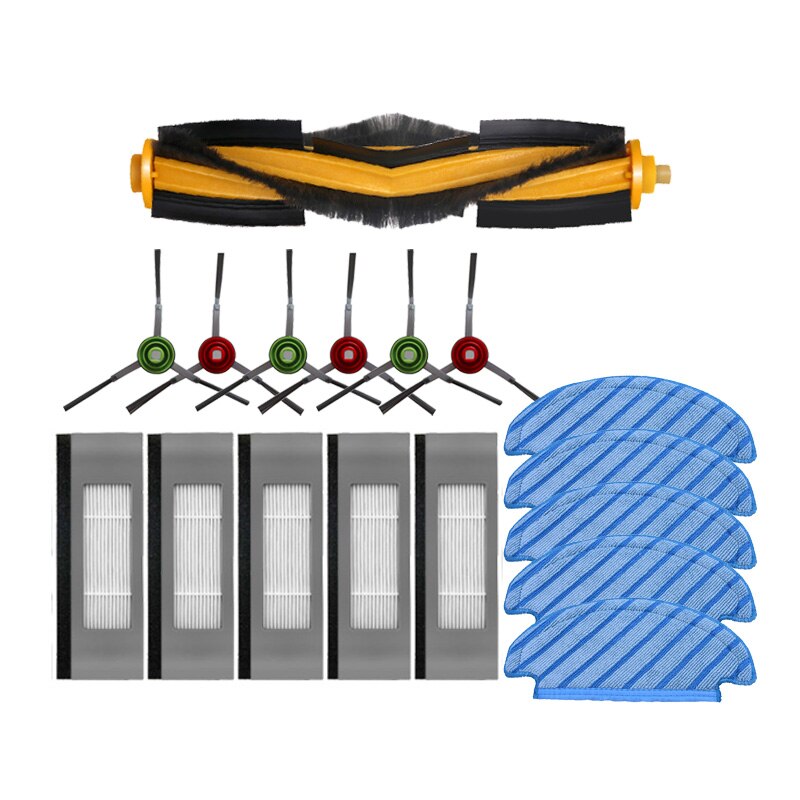 Cepillo de rodillo de paño de mopa Cepillo Lateral Kits para Ecovacs Deebot OZMO T8 T8 AIVI vacío limpiador accesorios mopa desechable bolsa: 4