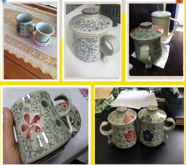 Chip te kop håndmalet retro porcelæn personlig kop med låg med filtreret te lækager te kontor kopper