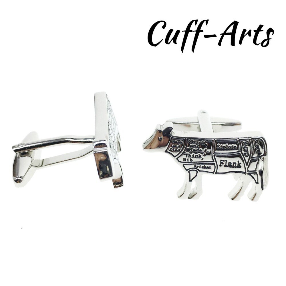 Cuffarts Cufflinks For Mens Butchers Cuts Of Beef Cow Chef Cufflinks For Men Bouton De Manchette C10118