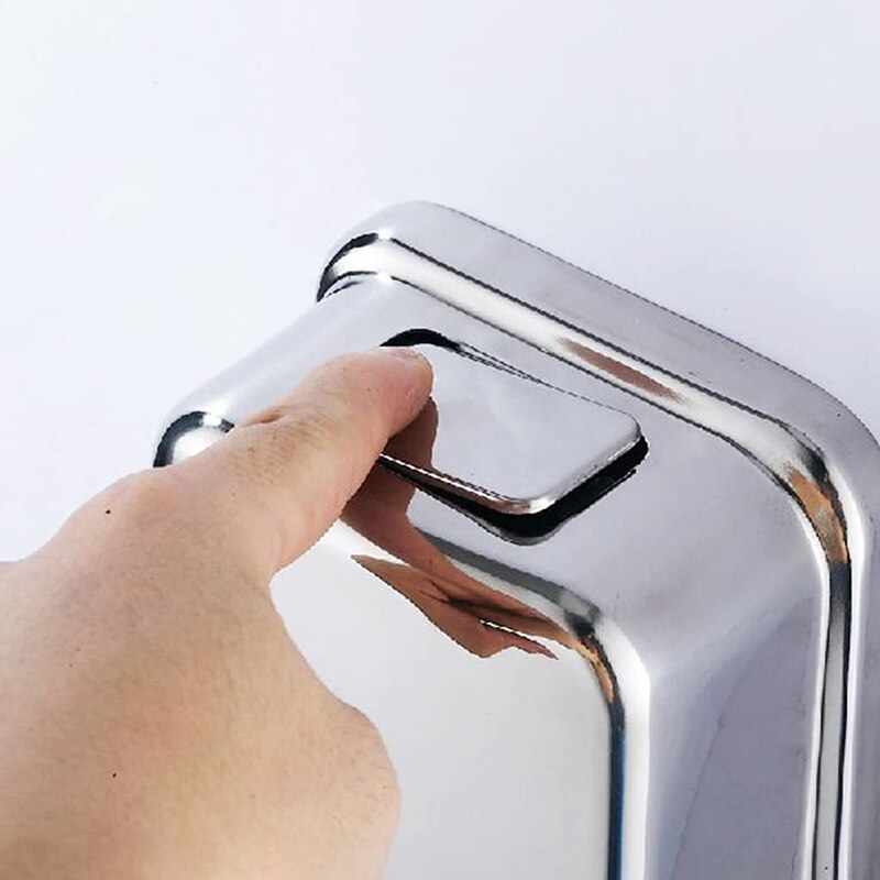 500ml Stainless Steel Wall Mounted Manual Soap Dispenser Manual Push Soap Dispenser Kitchen Bathroom Cleaning Tools Home Hotels
