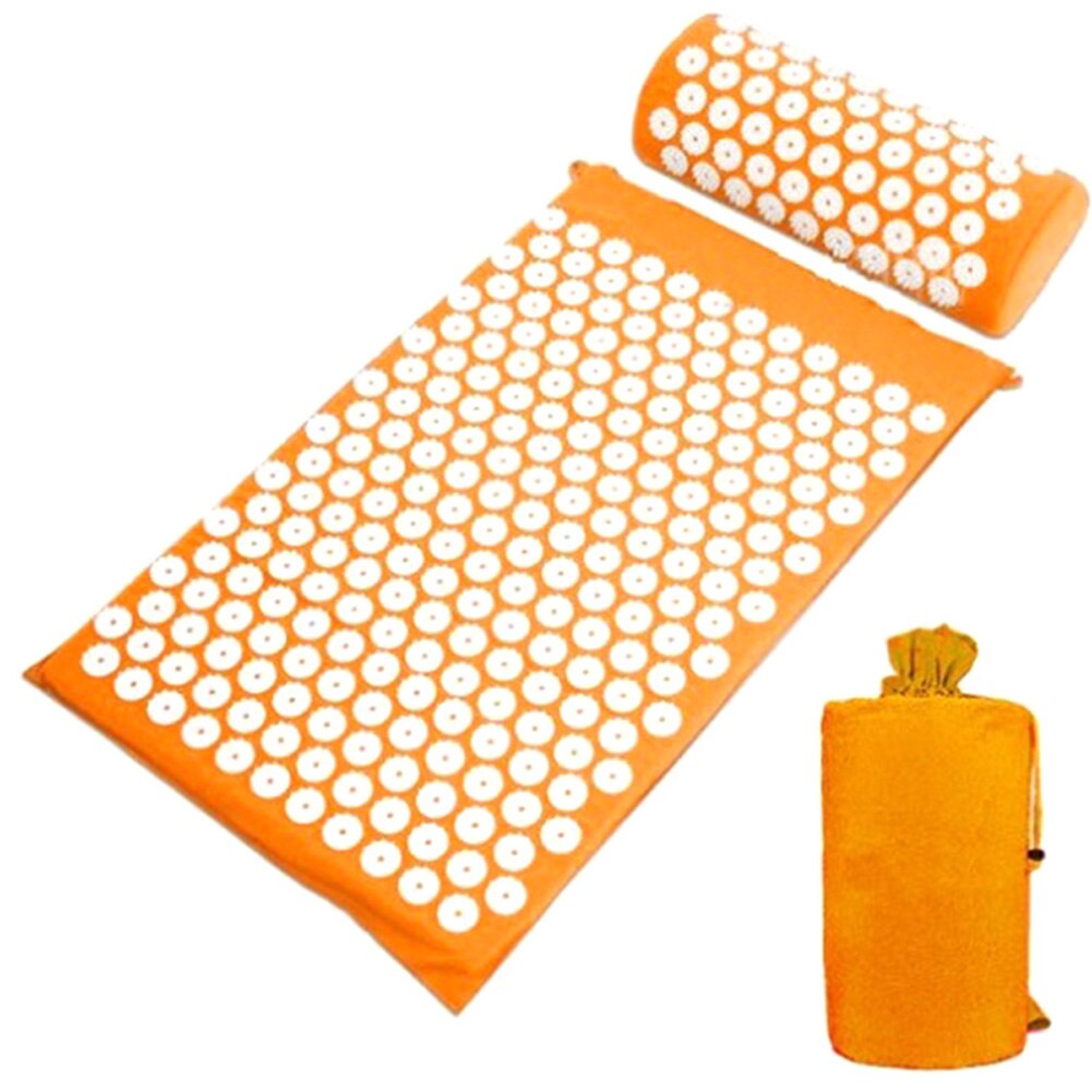 Akupressur Massage Kissen Matte mit Kissen für Stress Schmerzen Tension Relief Entspannen B2Cshop: Orange