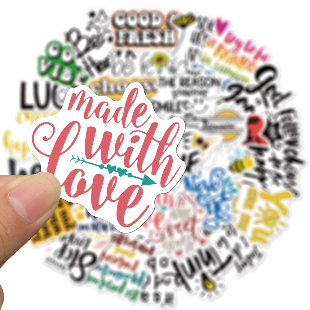 Pegatina con frases motivadoras, 50 Uds., cita inspiradora de la vida, impermeable, bricolaje, para ordenador portátil, teléfono, sala de estudio, pegatinas de grafitis para álbum de recortes