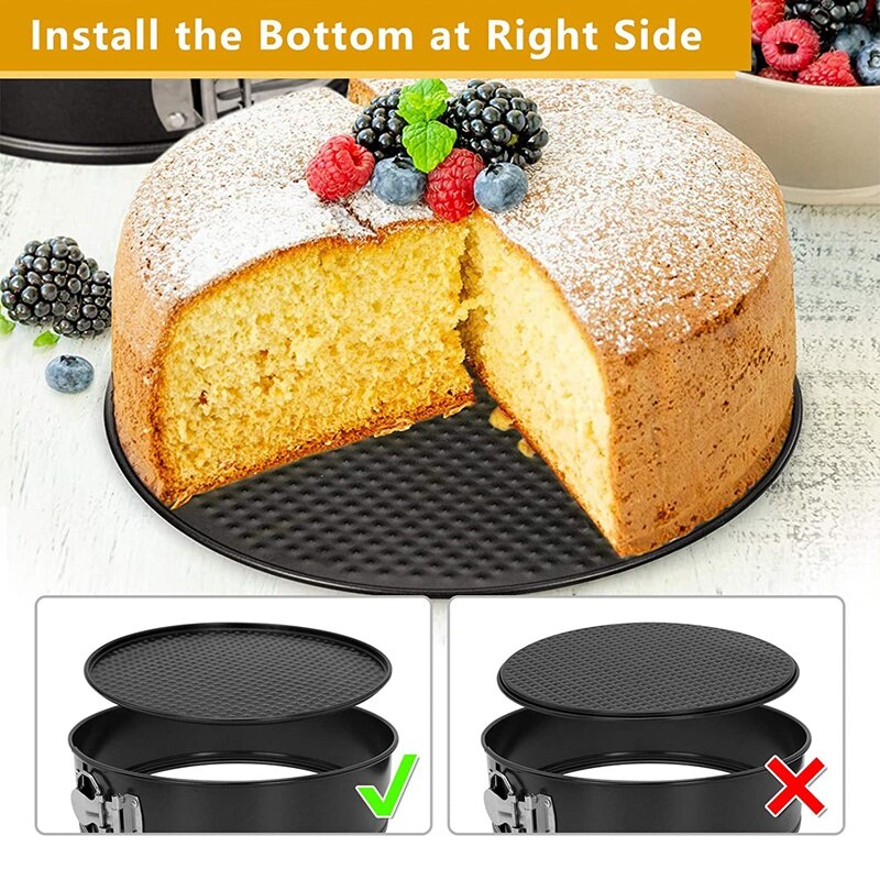 -3Pcs (4/7/9 Inch) Springform Pan Cake Pans Set -Detachable Bakeware Cheesecake Round Cake, Quiches Pans Baking Mold