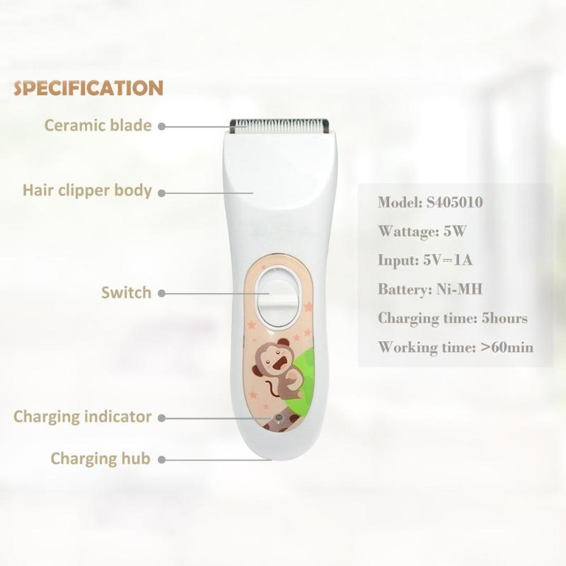 Professionele USB Oplaadbare Waterdichte Kindje Elektrische Haar Kapsel Clipper Trimmer Haarverzorging Sets voor Baby Kinderen Thuis-gebruik