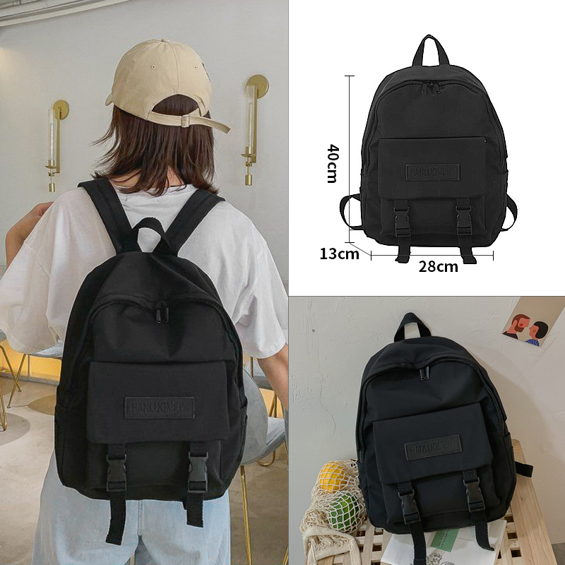 Casual Bags Women Backpack Solid Color Women Shoulder Bag School Bag For Teenage Girl Children Backpacks Travel Bag: black