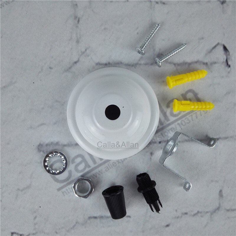2/4/10pcs/set DIY parts Edison light pendant lamp Part of the ceiling plate D68mm small iron canopy DIY pendant ceiling mount: white / 4 pieces