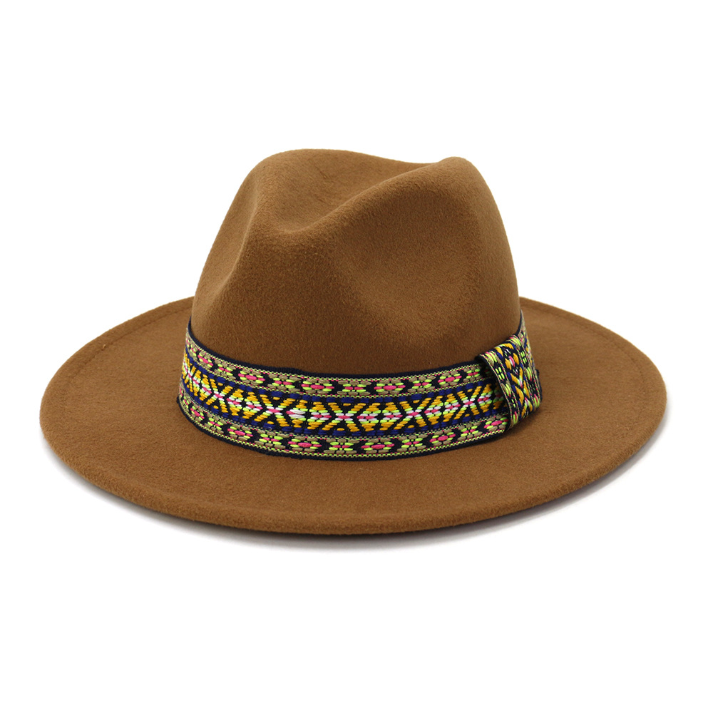 Fedora-Hut Damen & Herren – Klassisch, Breite Krempe, Zweifarbiger Farbverlauf, Aus Filz – One Size