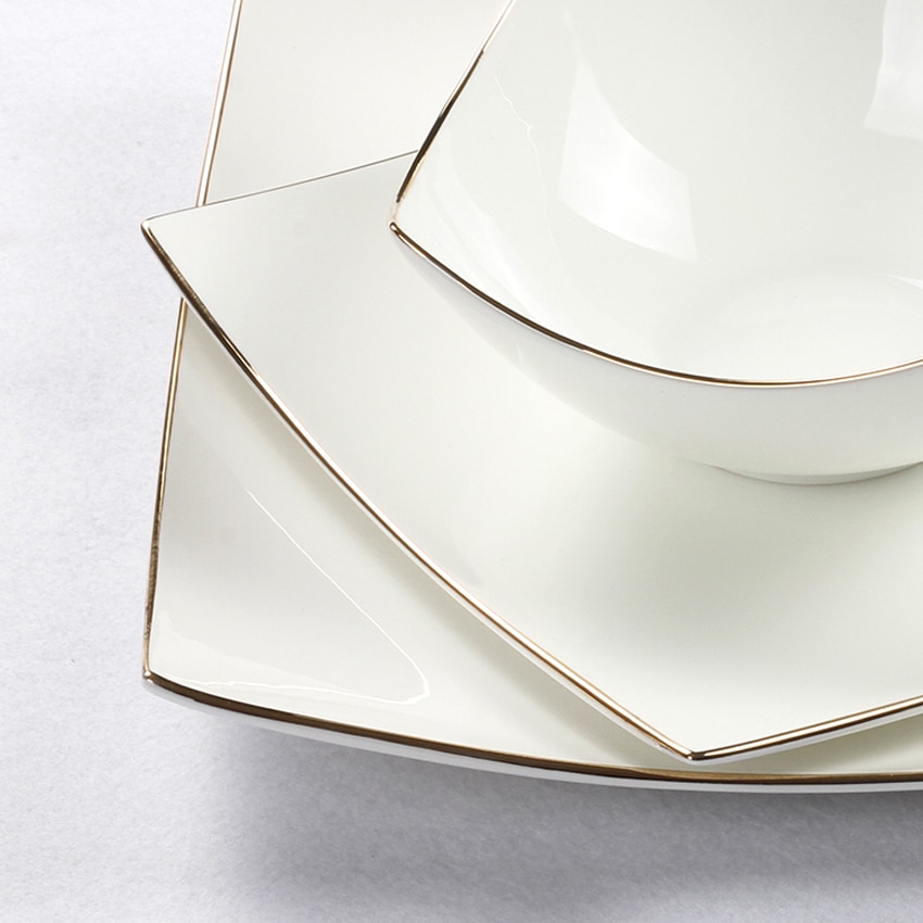 Europæisk stil keramik flad middagstallerken boligindretning porcelæn serveringsfad spisestel til oksekødsbøf salat spaghetti