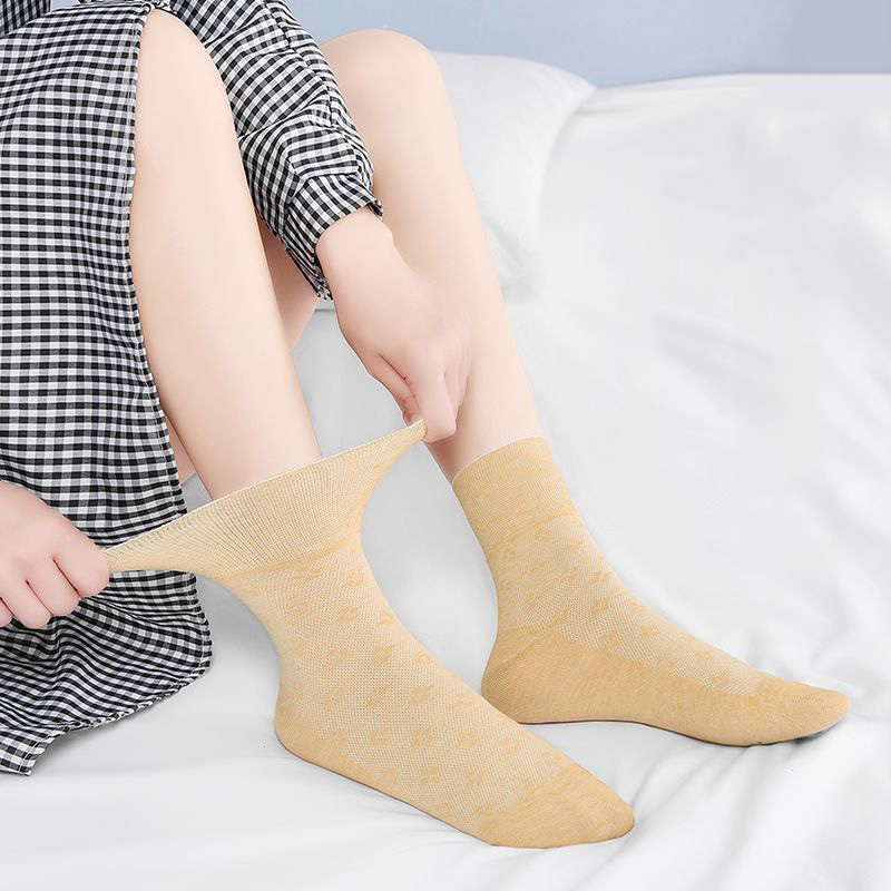 5 paia di calzini per diabete tubo bocca allentata vecchia donna disagio del piede piedi diabetici edema gonfiore donne vecchi uomini calzini di cotone femminile: esercito verde