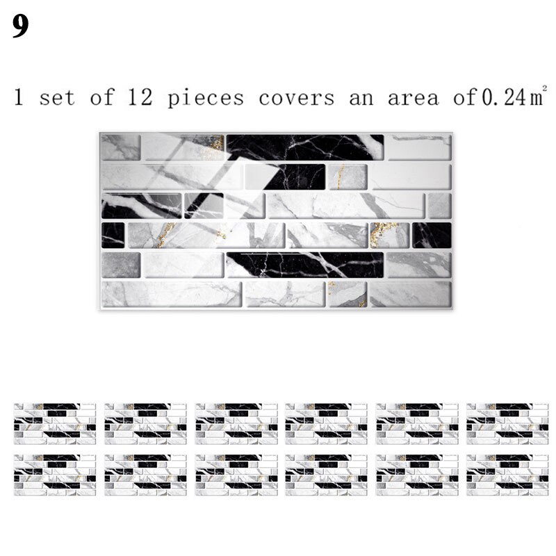 12 Stuks Floor Stickers Zelfklevende Badkamer Keuken Tegel Stickers Decoratieve Waterdichte Antislip Dikke Slijtvaste: 9