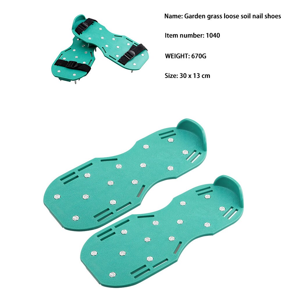 1Pair Shoes Nail Cultivator Yard Garden Tool Lawn Aerator Shoes Shoelace Garden Yard Grass Cultivator Scarification Nail Tool