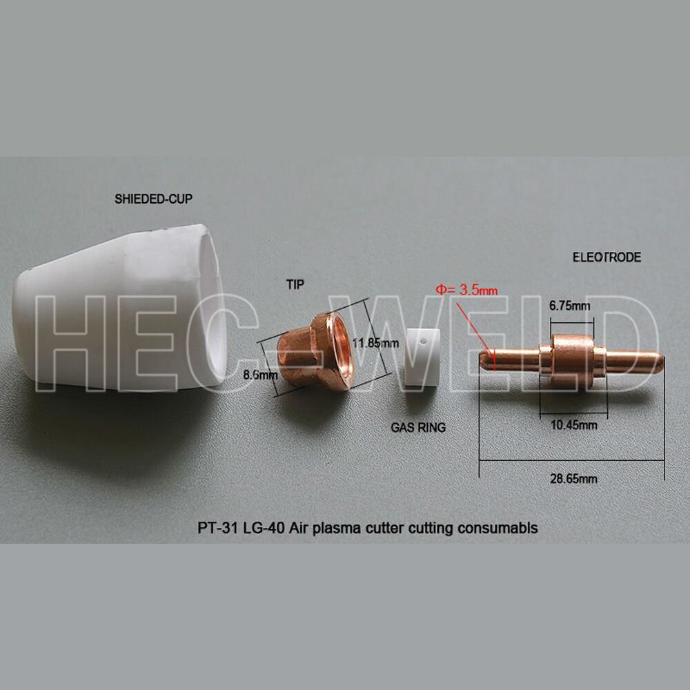 50 stk pt -31 lg-40 plasma ferramenta cutter fakkel forbrugsvarer kit elektroder tip dyser passer ct -312 cut 40 cut 50 lgk 40 2018 nye