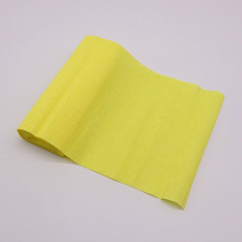 15*250cm Decorative Origami Crinkled Crepe Paper Craft DIY Flower Make Wrapping Fold Scrapbooking Party Backdrop Decoration: Yellow