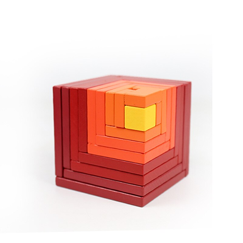 Arcobaleno di legno Blocchi di Legno Blocchi di accatastamento giocattoli grimms arcobaleno di Legno Blocchi di Costruzione arcobaleno Colorato capretti Dei Bambini Educational Toy: 10