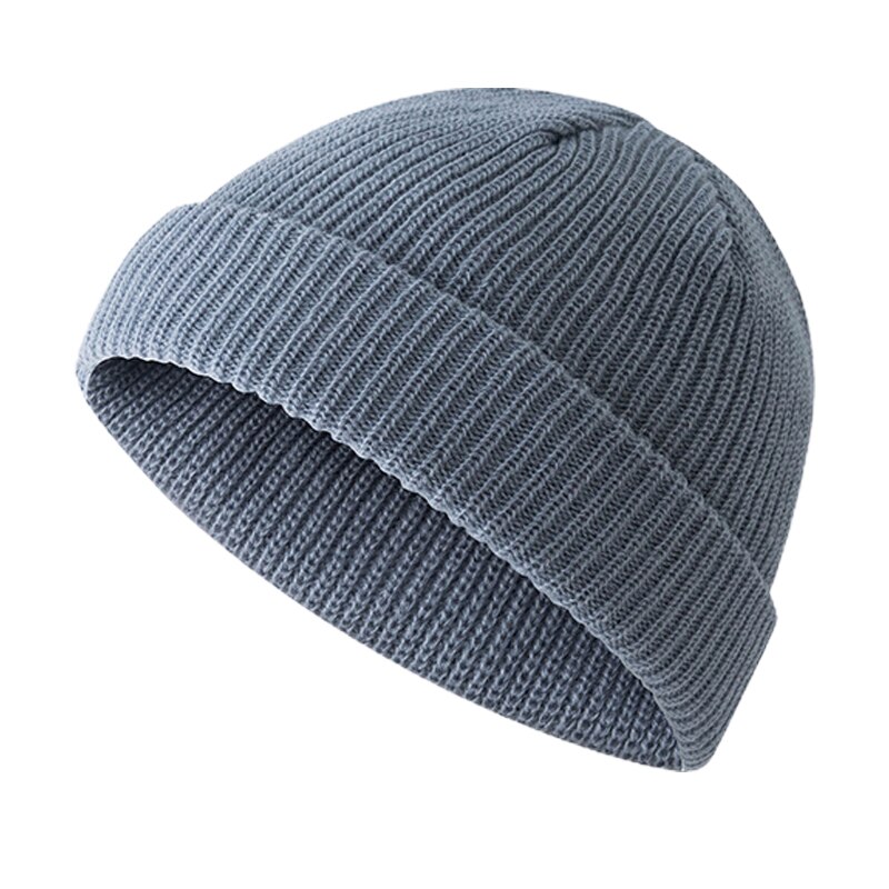 Moda cappello lavorato a maglia Casual corto comodo berretto elastico inverno riscaldamento cappello universale per uomo donna HB88: Light gray
