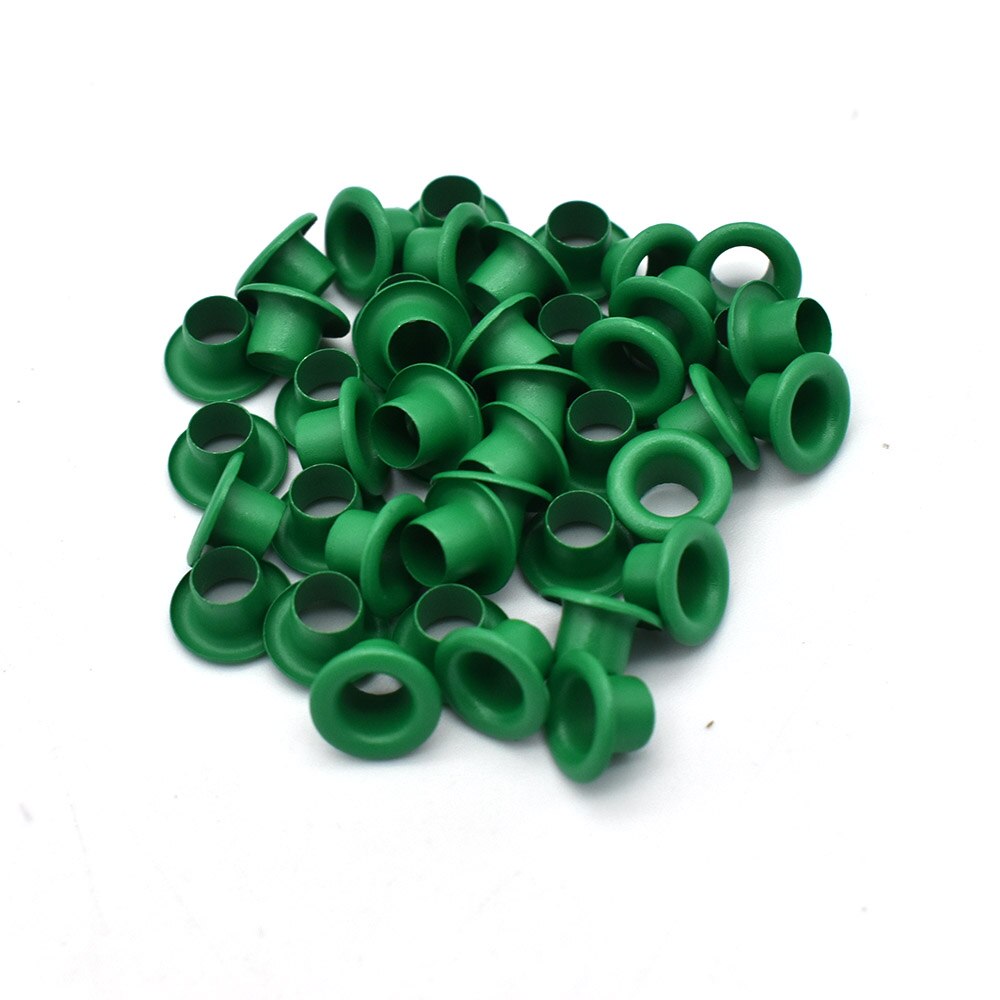 Oeillet minuscule en laiton, 4mm, 7 couleurs, œillets métalliques pour bricolage, vêtements, projets artisanaux de Scrapbooking, 100 pièces: Green