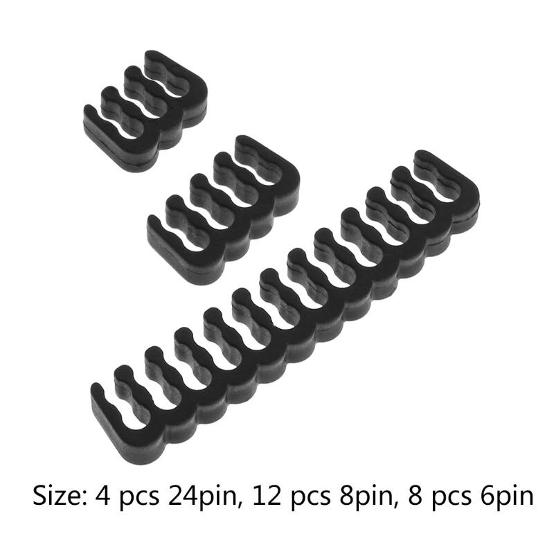 1Set 24Pin x 4 8Pin x 12 6Pin x 8 PP Cable Comb Clamp/Clip/Dresser for 3.4mm Kit 77HA