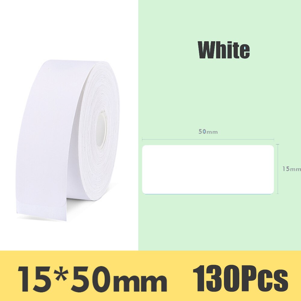 Niimbot D11 Mini Label Printer Paper Label Sticker Waterproof, Oil-proof and Tear-resistant Multi-color Pure Color: White 15  to 50mm