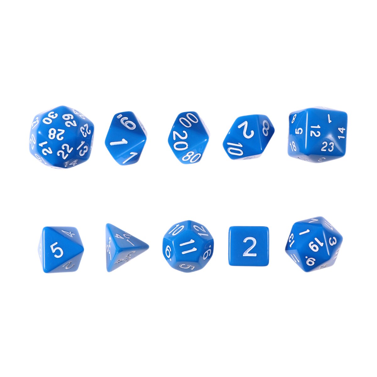 1 Set/10 Pcs Acrylic Polyhedron Dices Numbers Dice Multi-Faceted Entertainment Dice For Home Bar Table Board Games: Blue