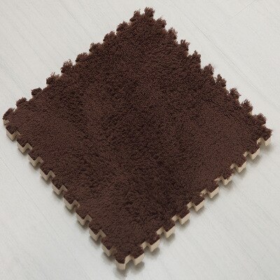 EVA tapis Puzzle en peluche, 30*30cm, 1 pièce, tapis décoratif en velours bouffant, pour chambre d'enfant, jouets rampants, 8 couleurs (échantillon): Marron
