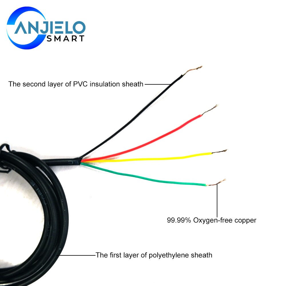 Anjielosmart 10M/20M/30M Video Extend Cable 4x0.2mm Tinned Copper Wire for Video Intercom System