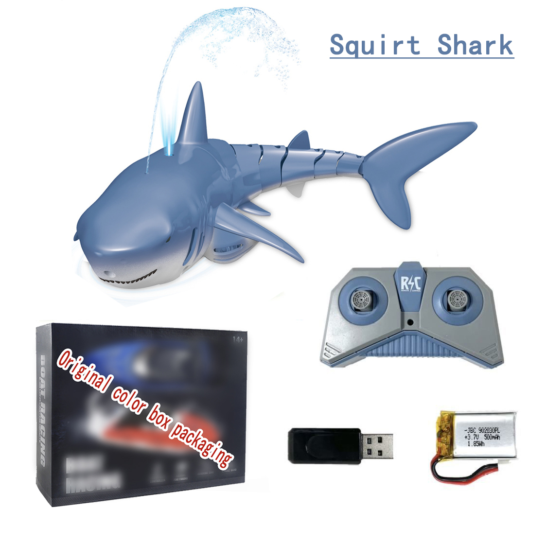 Rc Whale Shark Toy robot telecomando animali Marine Life Bath Pool pesce elettrico bambini giocattoli da bagno per bambini ragazzi sottomarino: SquirtWater shark C2