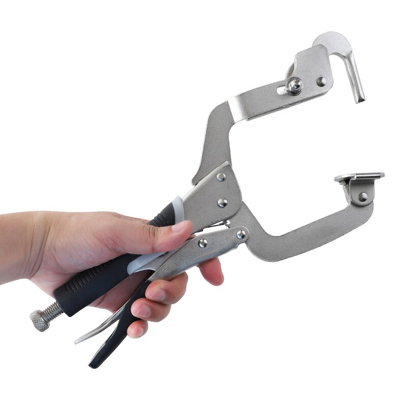 12 Inch Multi-Function C Clamp Woodworking Tool Pocket Hole Face Clamp Adjustable Right Angle 2In1 Welding Clamp