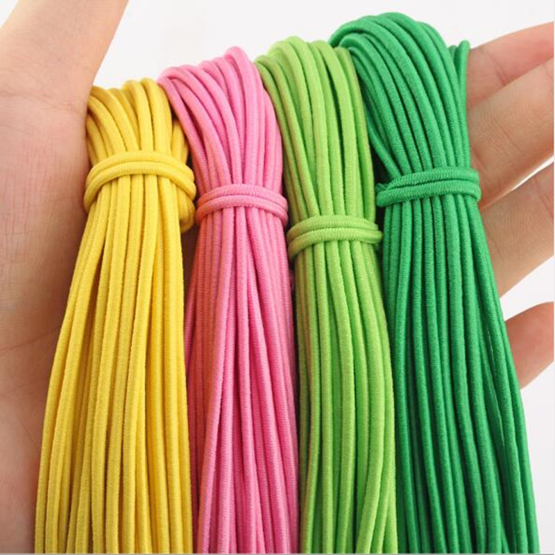 2mm Kleurrijke Hoogwaardige Ronde Elastische Band Ronde Elastische Touw Rubber Band Elastische Lijn DIY Naaien Accessoires 5yards