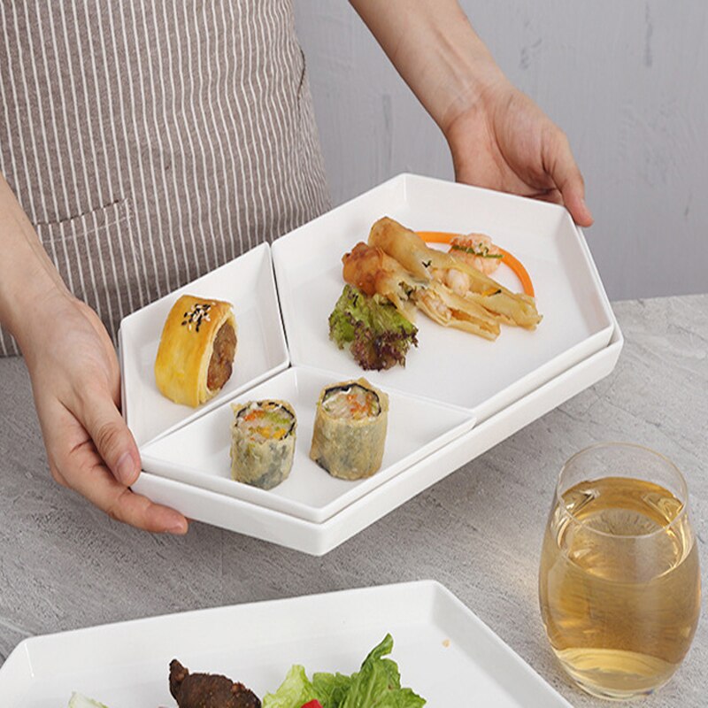 Skandynawskie geometryczne romb ceramiczny połączenie płytki talerz kreatywny talerz śniadaniowy taca zachodnia zastawa stołowa płyta C201