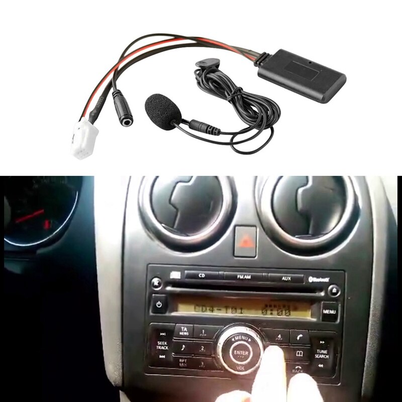 Cable de Audio de entrada auxiliar Bluetooth 5,0 para coche, adaptador manos libres de micrófono, enchufe de 8 pines para Nissan Sylphy Tiida Qashqai Geniss