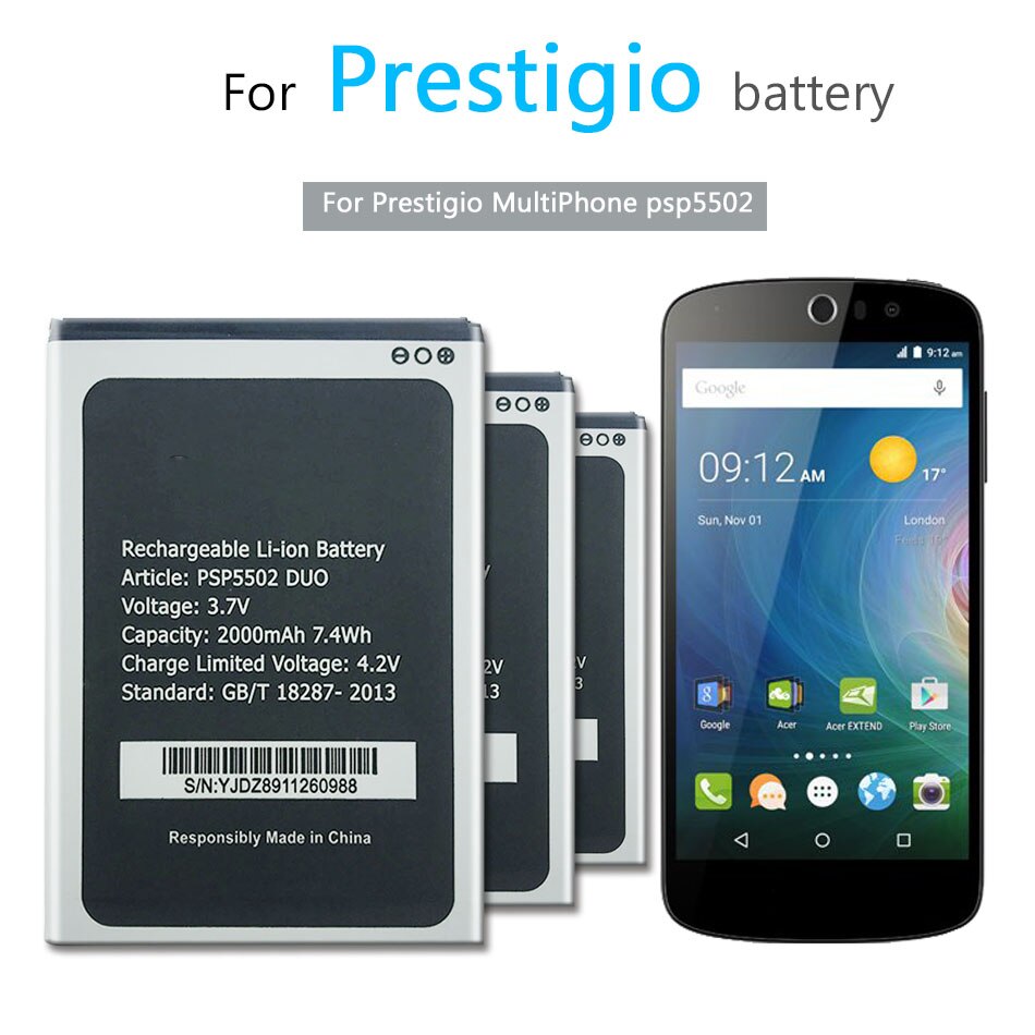 PSP5502 DUO Battery For Prestigio PSP5502DUO PSP3527 PSP3507 DUO Wize N3 Muze A5 Phone Battery Replace Tracking Code