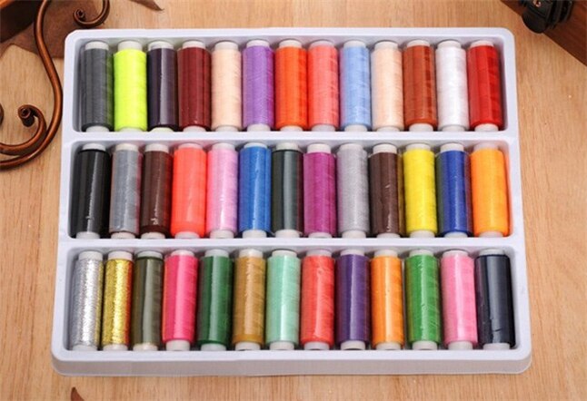 39pcs/set 200 Yard Polyester Spool Sewing Thread Mixed Colors Sewing Supplies For Hand Machine