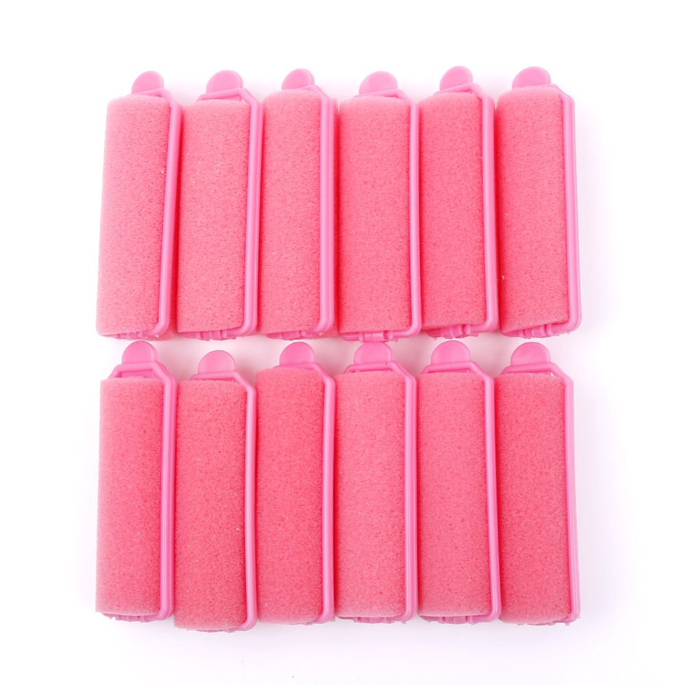 Éponge magique coréenne en mousse pour bigoudis de cheveux, outils de coiffure, coussin pour Salon de coiffure, petits rouleaux en plastique, 12 pièces/ensemble: Default Title