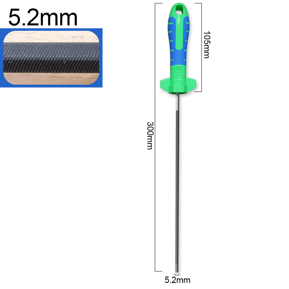 1PC Hex Chainsaw Chain File 3.8mm 4.5mm 5.2mm Hex Chainsaw Saw Chain Files Ener For Woodwork Electric Chainsaw Hand Tools: Navy Green