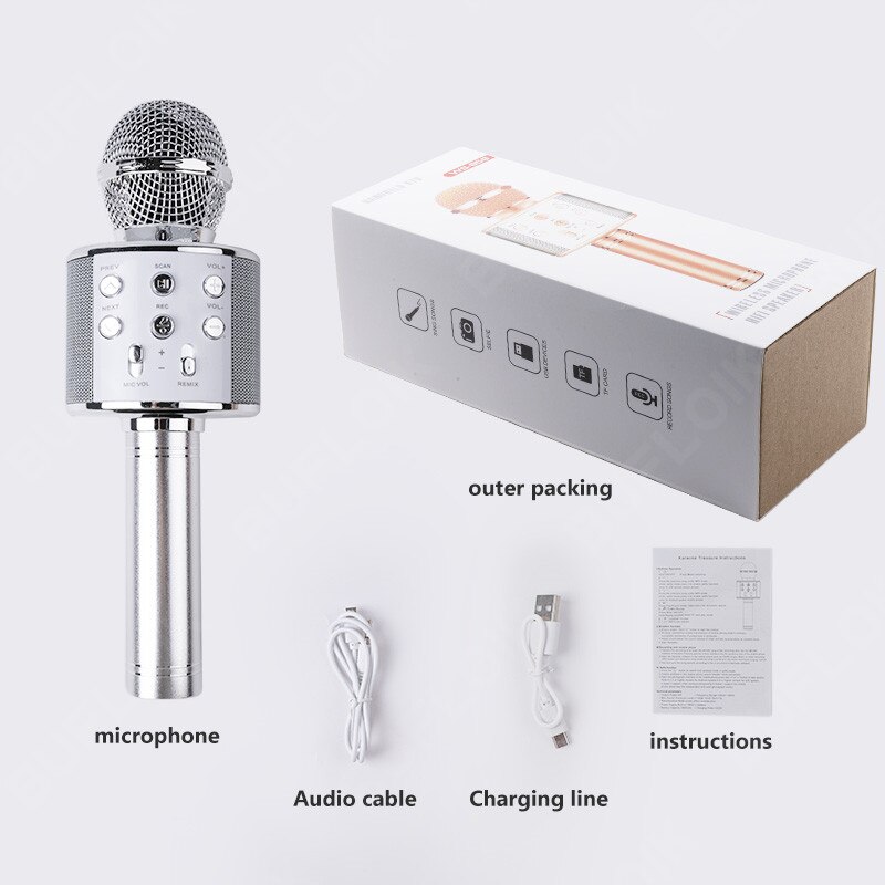 BUFLOIK microfono Wireless Bluetooth professionale microfono Karaoke portatile USB Mini Home KTV per lettore musicale registratore di canto Mic: Model 2