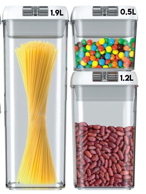 Céréales en plastique conteneurs pour le stockage des aliments cellier bocaux hermétiques cuisine organisateur stockage conteneur accessoires de cuisson: AS-
