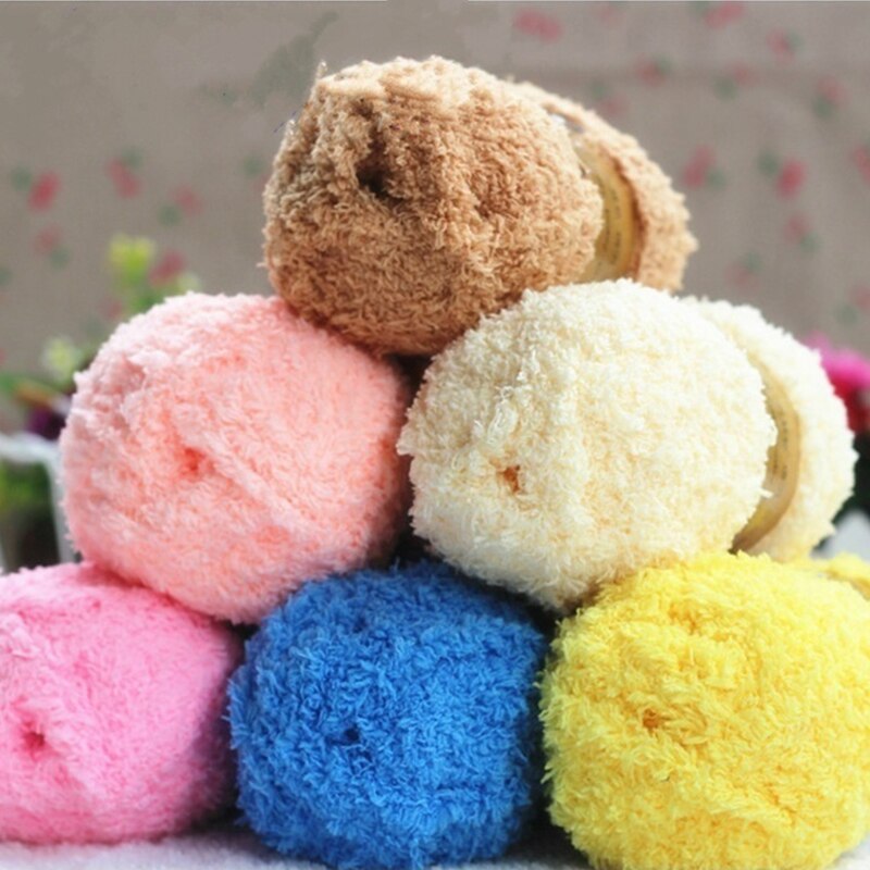 50g chunky imiteret pels kashmir hånd strikkegarn super blødt hvidt akryl plysgarn til fleece tæppe hæklet vinter sweater