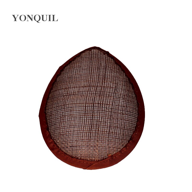 green 13CM teardrop sinamay fascinator base DIY millinery base cocktail hats handwork material party hair accessories 17 colors: Brown