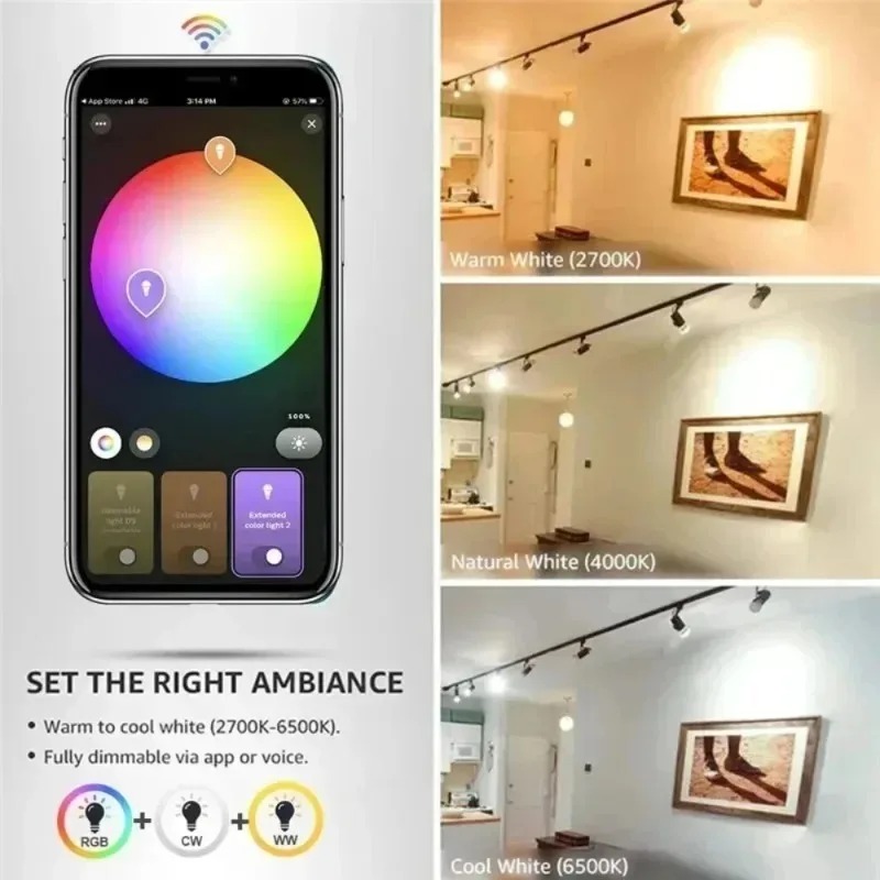 EWelink GU10 Lampadina WiFi Zigbee RGB LED Lampade dimmerabili 3000-6500k Lampadine Controllo remoto vocale APP con Alexa Google Salute