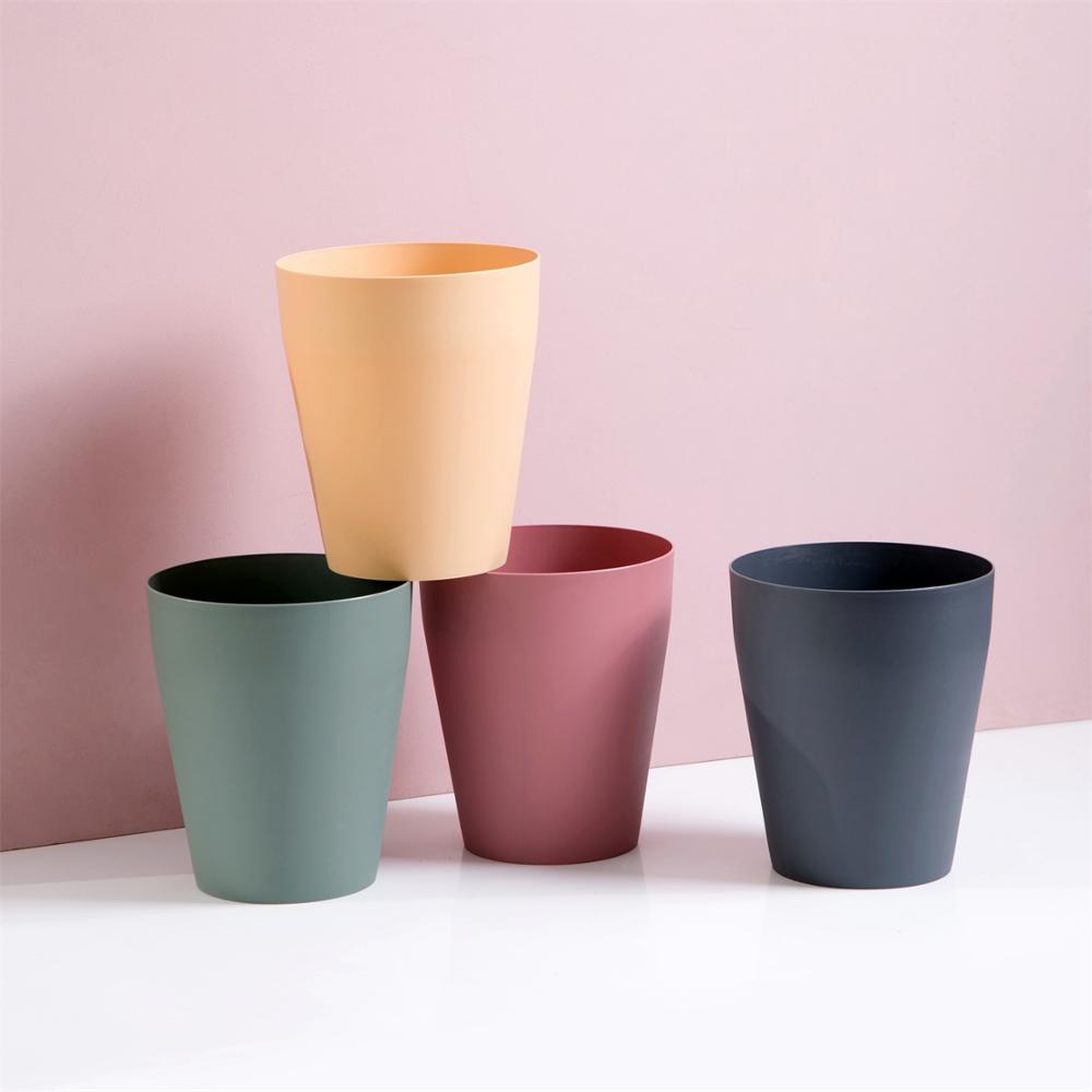 Colourful Trash Can Waste Bins Lidless Plastic Paper Basket Dustbin Garbage Can Home Office Simple Rubbish