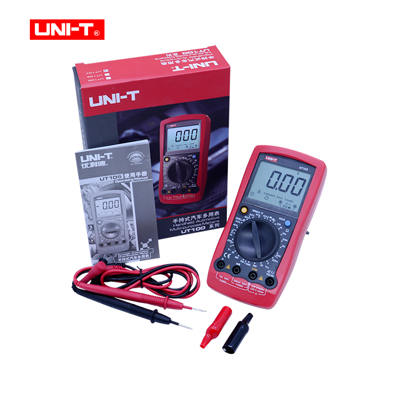 UNI-T UT105/UT107 Handheld Automotive Multipurpose Meters Manual Range Multimeter Input Protection Tach Battery Test: UT105