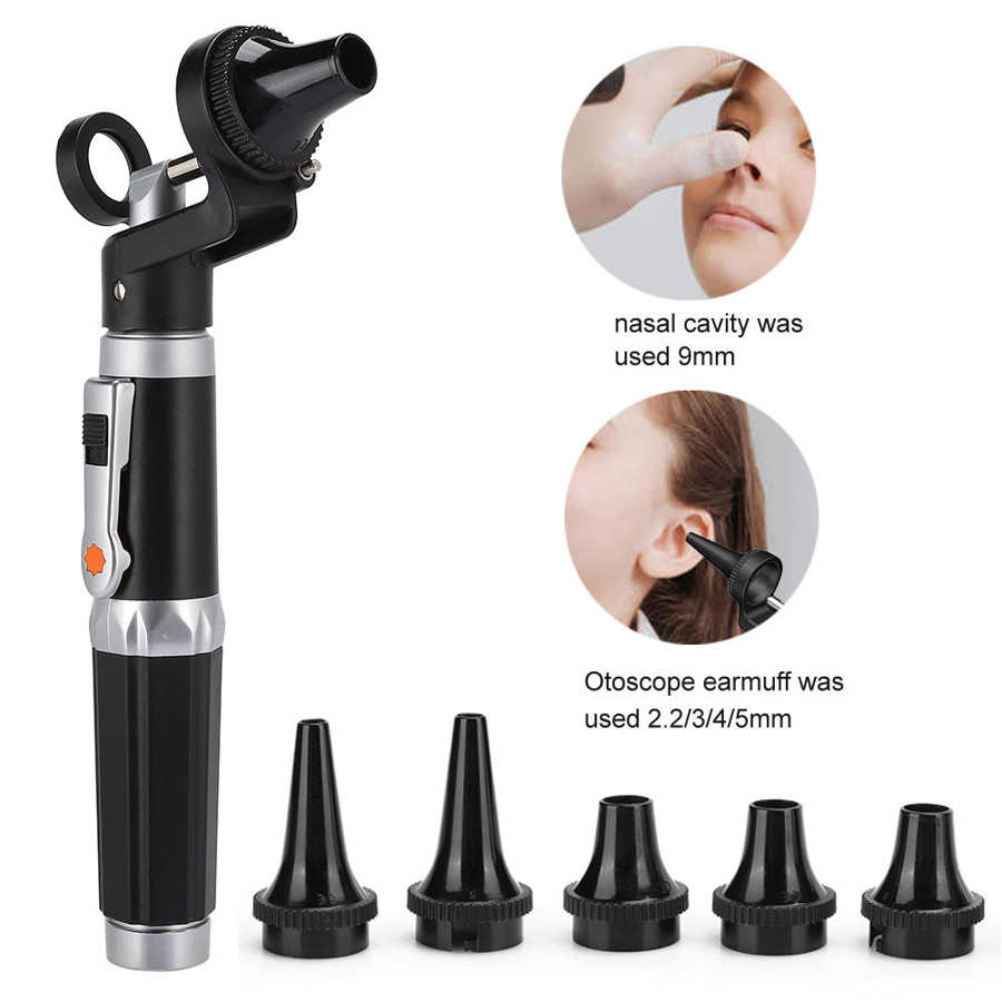 Electric Otoscope Diagnostic Otoscope with LED Light Ear Check Examination Tools Set Ear Check Otoscope Tools