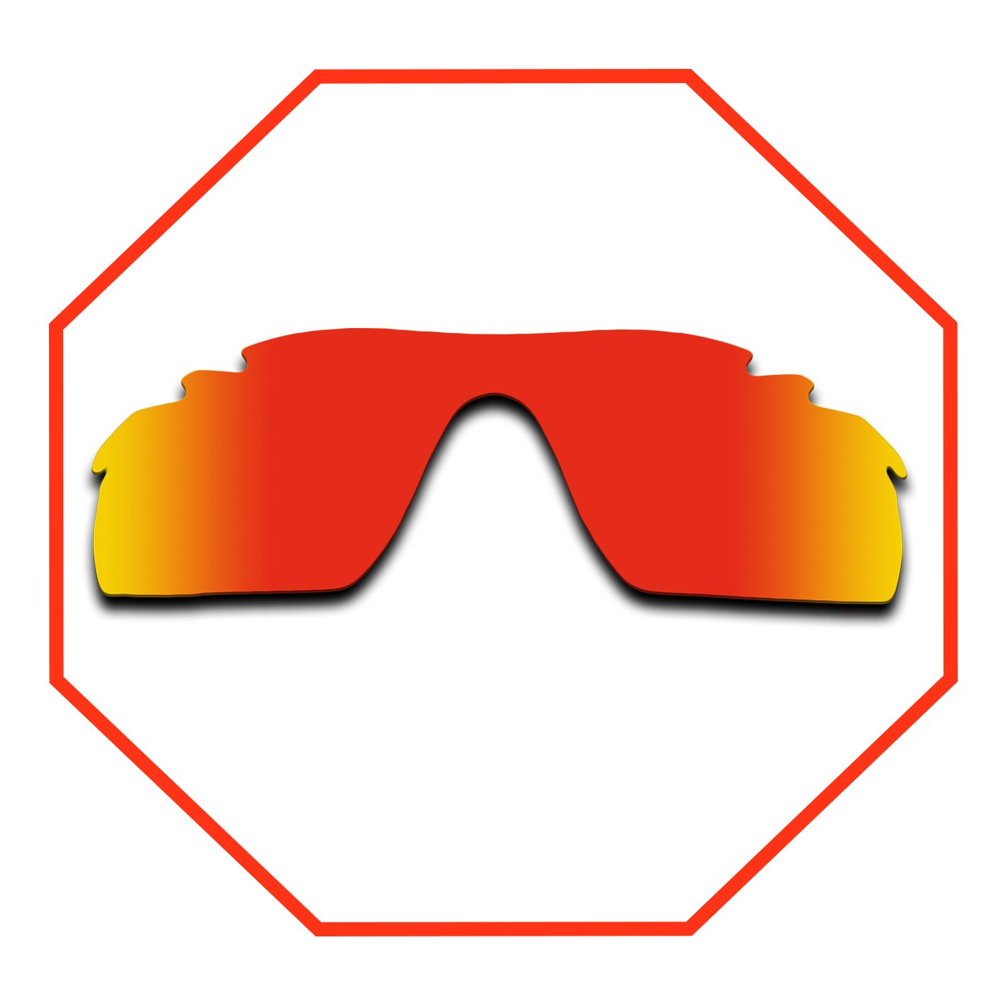 Lentes de repuesto polarizadas para marco ventilado RadarLock Path, muchos colores, antirreflectante, antiarañazos: Orange Red