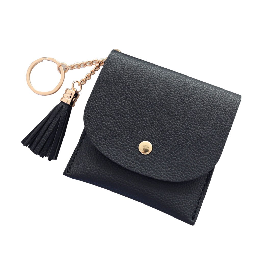 brieftasche Neue Frauen Einfache Kurze Quaste Geldbörse Brieftasche Karte Halter Handtasche Geldbörse Weiblichen tragbare Carteira # YL5: Black