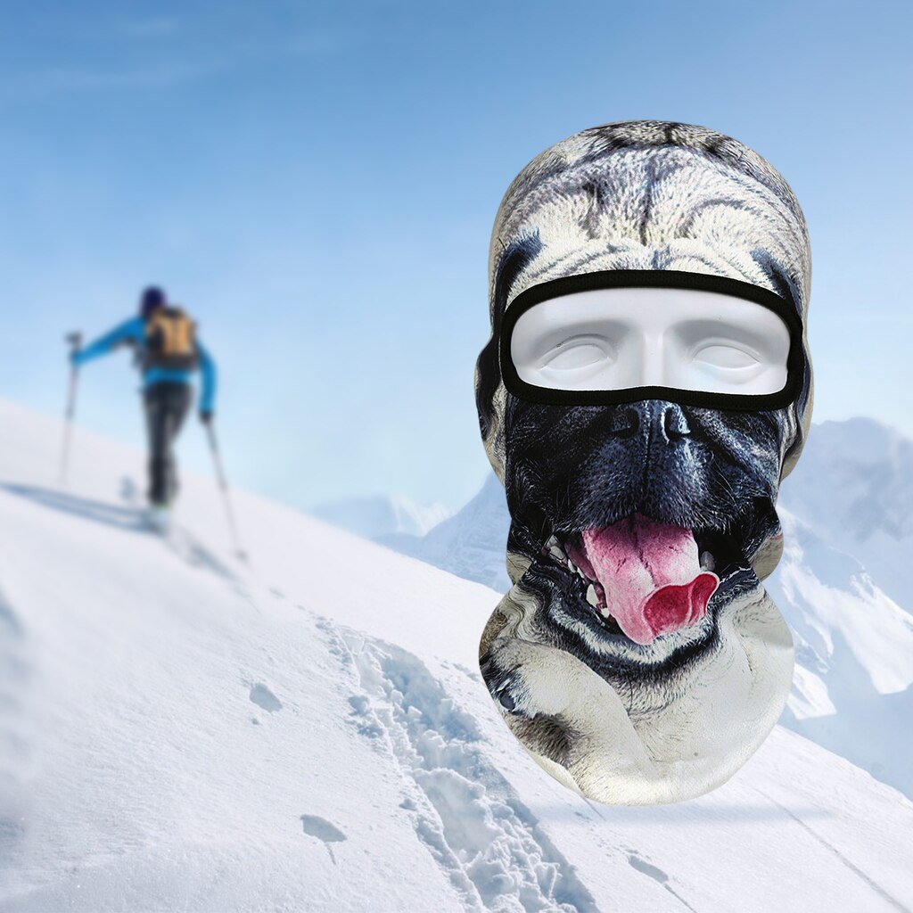 3D Cycling Ski Hat Balaclava Animal Full Face Cover Snow Gear Outdoor Soft: dog 1